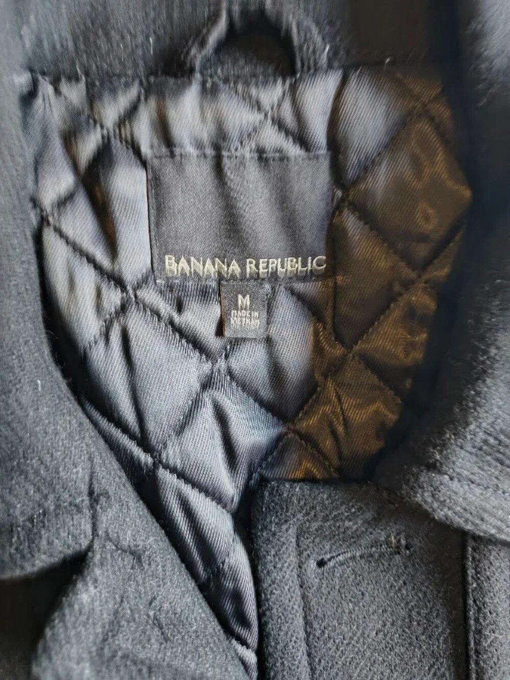 Banana Republic Italian Wool Utility Coat - Men's Medium - Black